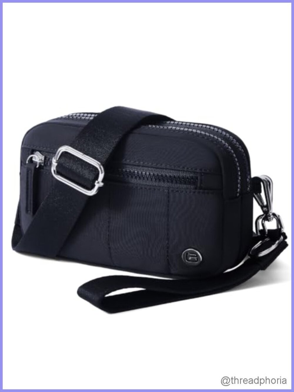 RFID Blocking Nylon Crossbody Wristlet Wallet 2-in-1 Women Clutch